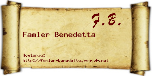 Famler Benedetta névjegykártya